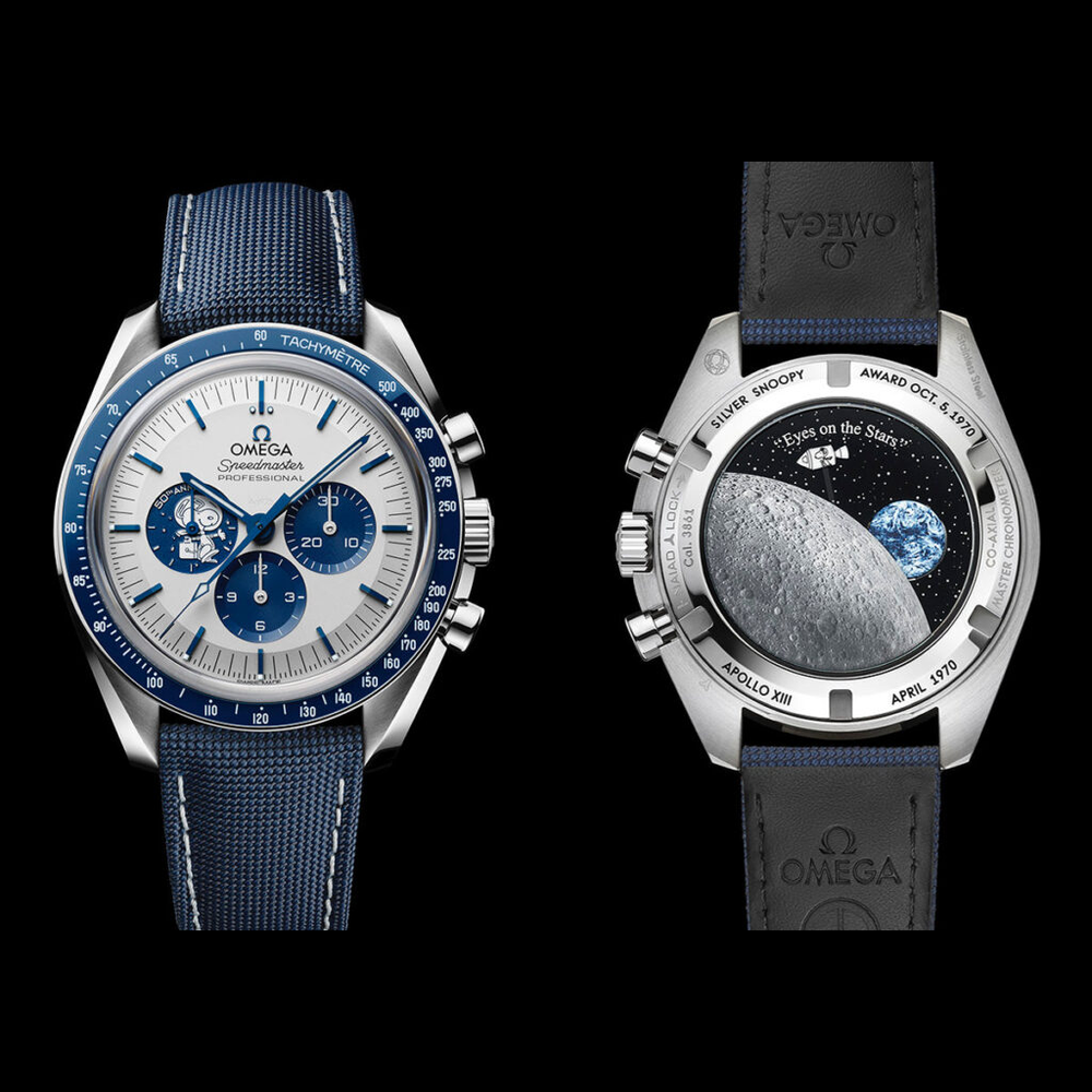 Omega Speedmaster Silver Snoopy Award watch